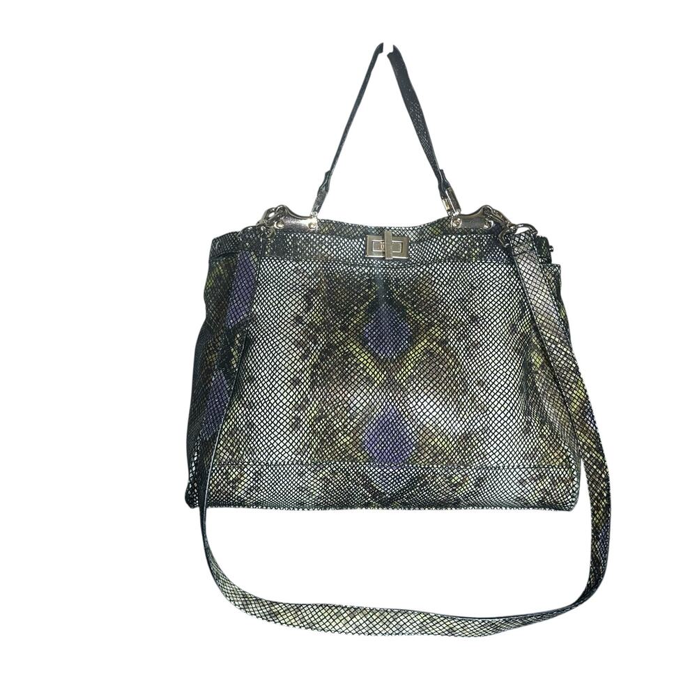 Danier Genuine Leather Python Print Satchel Cross… - image 1